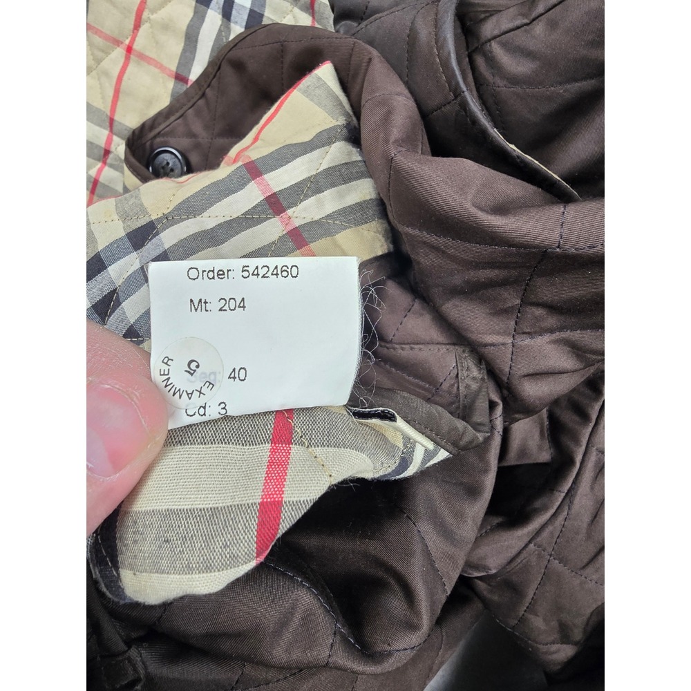 Burberry London Diamond Quilted Jacket Women XL Brown Nova Check Lining - Picture 14 of 16